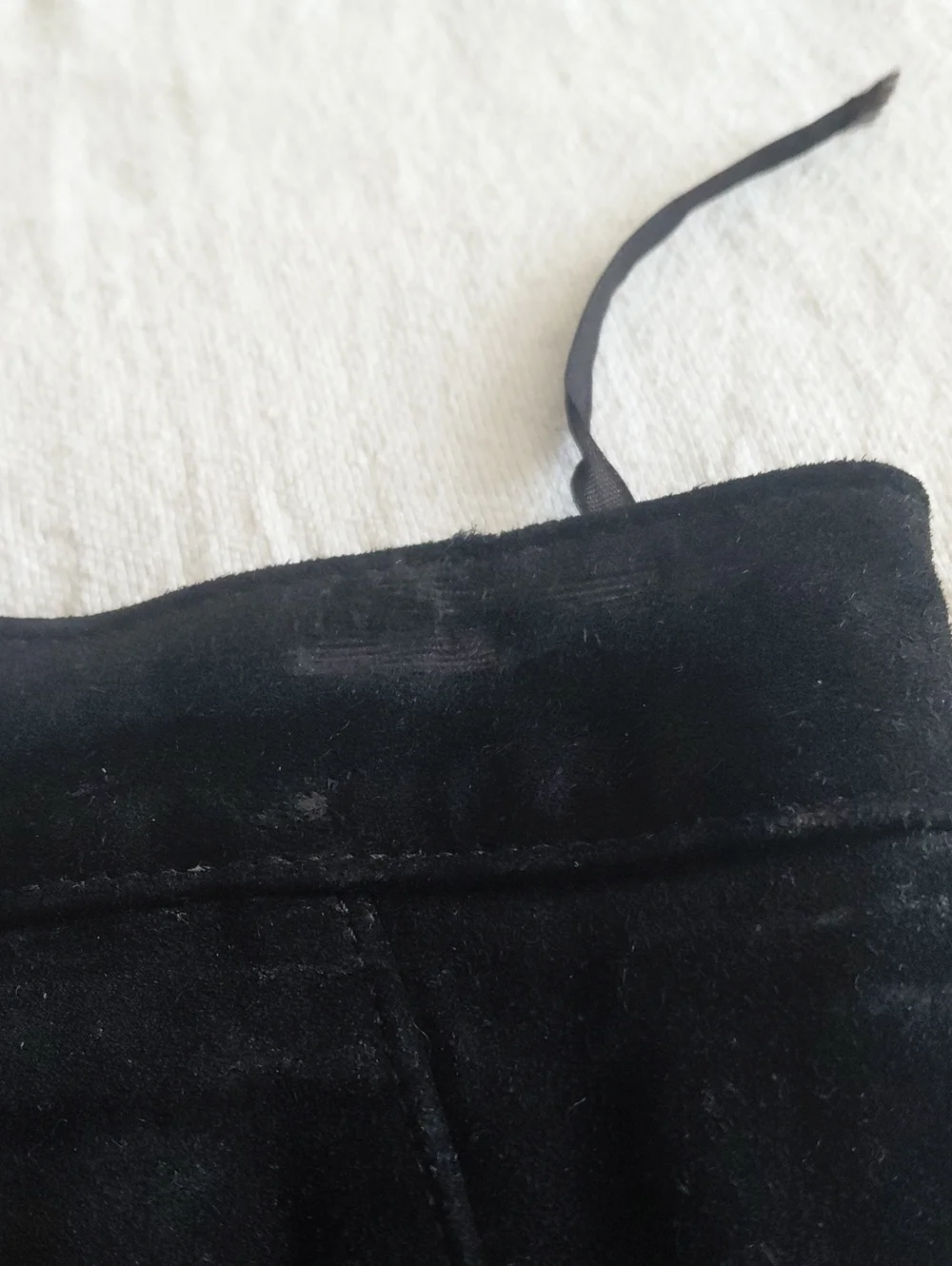 Vintage Genuine Suede Leather Pencil Skirt Black Size 9 High Waist